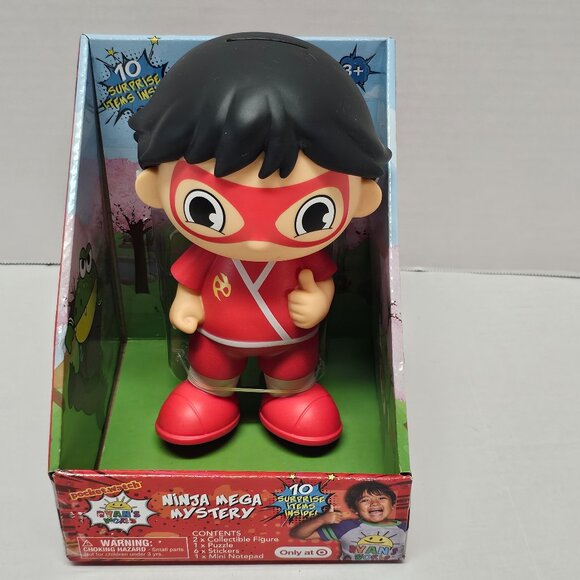 New Ninja Mega Mystery Red Ryans World Pocket Watch Doll 10 Surprise Figure - Picture 1 of 11